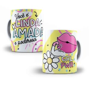 Caneca personalizada você é linda amada e poderosa